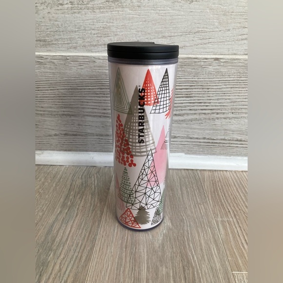 NWOT Starbucks Holiday Christmas Trees 16oz Insulated Travel Tumbler Mug - Picture 1 of 5
